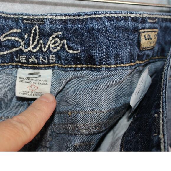 Silver‎ Jeans Lola 17" Distressed Straight Fit Blue Jeans Women's W30/L26 - Picture 6 of 9